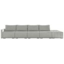 Ver imagem 7 de Sofá Ilha Modular com Puff para Sala Living 432cm Georgia K04 Linho Cinza - Mpozenato