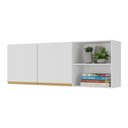 Ver imagem 1 de Armário de Cozinha Aéreo 150cm 2 Portas Veneza Multimóveis V3741 Branco/Dourado
