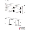 Ver imagem 3 de Armário de Cozinha Aéreo 150cm 2 Portas Veneza Multimóveis V3741 Branco/Dourado