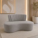 Ver imagem 1 de Sofá Orgânico Curvo Luxo Mavie 180cm Sala Bouclê Prata