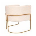 Ver imagem 4 de Poltrona Mono Base Aço Ouro Bouclé Off White - Sallar Home