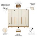 Ver imagem 4 de Guarda Roupa Casal 270cm 6 Portas Meraki Cinamomo/Off a02 - Mpozenato