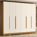 Ver imagem 1 de Guarda Roupa Casal 270cm 6 Portas Meraki Cinamomo/Off a02 - Mpozenato