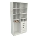 Ver imagem 4 de Armário Arara Gaveta Samara M8 100% Mdf Colmeia Closet Loja - Branco