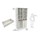 Ver imagem 1 de Armário Arara Gaveta Samara M8 100% Mdf Colmeia Closet Loja - Branco