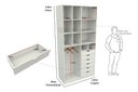 Ver imagem 1 de Armário Arara Gaveta Samara M8 100% Mdf Colmeia Closet Loja - Branco