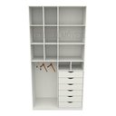 Ver imagem 3 de Armário Arara Gaveta Samara M8 100% Mdf Colmeia Closet Loja - Branco
