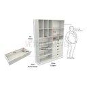 Ver imagem 1 de Armário Arara Gaveta Samara M9 100% Mdf (closet / Colmeia) - Branco