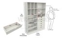 Ver imagem 1 de Armário Arara Gaveta Samara M9 100% Mdf (closet / Colmeia) - Branco