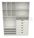 Ver imagem 2 de Armário Arara Gaveta Samara M9 100% Mdf (closet / Colmeia) - Branco