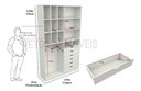Ver imagem 2 de Armário Colmeia Samara M3 100% Mdf Closet Gaveta Loja - Branco