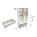 Ver imagem 2 de Armário Arara Gaveta Sabrina M2 100% Mdf Closet Roupeiro - Branco