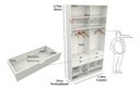 Ver imagem 2 de Armário Arara Gaveta Sabrina M2 100% Mdf Closet Roupeiro - Branco