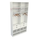 Ver imagem 3 de Armário Arara Gaveta Sabrina M2 100% Mdf Closet Roupeiro - Branco