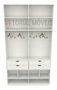 Ver imagem 4 de Armário Arara Gaveta Sabrina M2 100% Mdf Closet Roupeiro - Branco