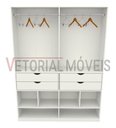 Ver imagem 4 de Armário Arara Gaveta Sabrina M4 100% Mdf Closet Lojas Gaveta - Branco