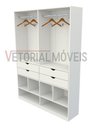 Ver imagem 3 de Armário Arara Gaveta Sabrina M4 100% Mdf Closet Lojas Gaveta - Branco