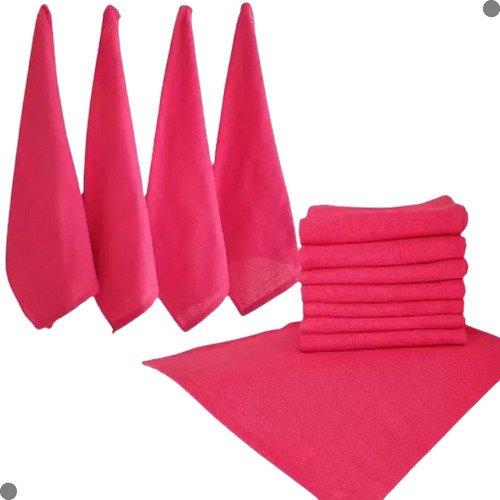 05 Pano de Prato Cozinha 70x50 Cm Varias Cores Liso Kit Top - Rosa-chiclete - Liso - 4