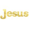 Palavra em Acrílico Espelhado "jesus" - Modelo 3 com 70cm Altura Dourado - 1