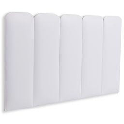 Cabeceira Solteiro Modulada Arredondada Cama Box Corino Branco - 1