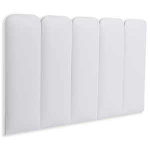 Cabeceira Solteiro Modulada Arredondada Cama Box Corino Branco