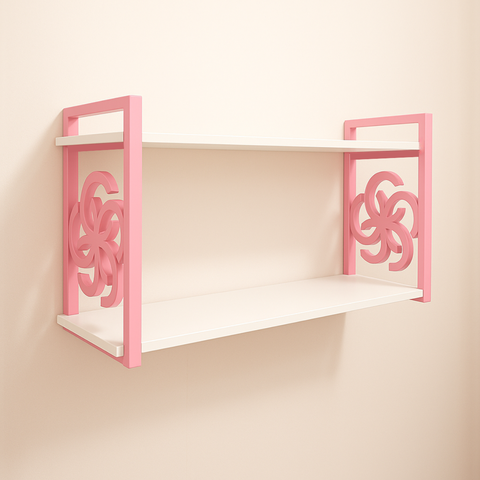 Prateleira Estante Organizadora Livros Infantil Nicho Rosa e Branco Feminino Bebê Decorativa Quarto