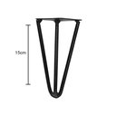 Ver imagem 2 de Kit 3 Pé De Ferro Hairpin Legs 15 Cm Preto Combo Stock