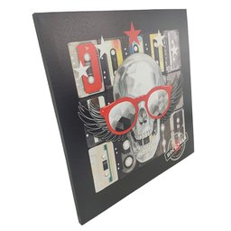 Quadro Decorativo Rockstar Caveira Quarto Sala Moldura 50x50 Decoraçao Banda Musica Enfeite LEVA PRA - 2