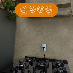 Papel de Parede Adesivo Lavavel Texturizado Tecido Palha Escuro - 5