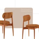 Ver imagem 3 de Sala de Jantar Mesa Ballaretampo Redondo 4 Cadeiras Moderna Star Caramelo