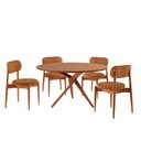 Ver imagem 1 de Sala de Jantar Mesa Ballaretampo Redondo 4 Cadeiras Moderna Star Caramelo