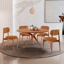 Ver imagem 6 de Sala de Jantar Mesa Ballaretampo Redondo 4 Cadeiras Moderna Star Caramelo