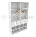 Ver imagem 5 de Armário Arara Gaveta Sabrina M8 100% Mdf (closet Gaveta) - Branco