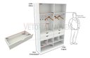 Ver imagem 2 de Armário Arara Gaveta Sabrina M8 100% Mdf (closet Gaveta) - Branco