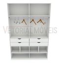 Ver imagem 3 de Armário Arara Gaveta Sabrina M8 100% Mdf (closet Gaveta) - Branco