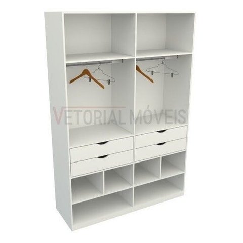 Armário Arara Gaveta Sabrina M9 100% Mdf (closet Lojas) - Branco
