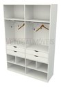 Ver imagem 4 de Armário Arara Gaveta Sabrina M9 100% Mdf (closet Lojas) - Branco