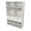 Ver imagem 4 de Armário Arara Gaveta Sabrina M9 100% Mdf (closet Lojas) - Branco