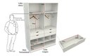 Ver imagem 2 de Armário Arara Gaveta Sabrina M9 100% Mdf (closet Lojas) - Branco