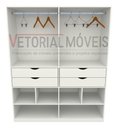 Ver imagem 3 de Guarda Roupa Closet Solteiro M3 100% Mdf Closet Loja Roupeiro Gaveta - Branco