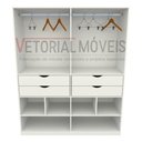 Ver imagem 3 de Guarda Roupa Closet Solteiro M3 100% Mdf Closet Loja Roupeiro Gaveta - Branco