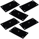 Ver imagem 1 de Kit 6 Chapinhas Chapa Reta Fixação Pés Palito Rosca 5/16 Preto G59 Gran Belo Puff Aparador Banco Pol