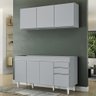 Armário de Cozinha Argélia e Balcão Gabinete 150cm sem Tampo Marrocos Cinza Claro - Lumil Lumil Móve - 2