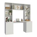 Ver imagem 2 de Penteadeira com Estante Multiuso 2 Portas 5 Prateleiras Smart Multimóveis MP4802 Branco
