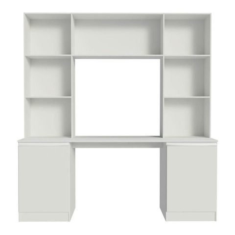 Penteadeira com Estante Multiuso 2 Portas 5 Prateleiras Smart Multimóveis MP4802 Branco