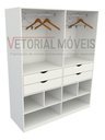 Ver imagem 4 de Guarda Roupa Closet Solteiro Sabrina M7 100% Mdf Closet Loja Roupeiro Gaveta - Branco