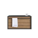 Ver imagem 6 de Gabinete de Banheiro com 1 Gaveta Toalheiro Suspenso 80cm Multimóveis Crpro-BAL015 Mel/Grafite