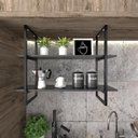 Ver imagem 3 de Prateleira Suspensa Industrial para Cozinha - Nichos Decorativos