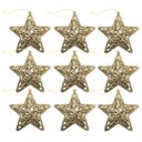 Ver imagem 1 de Conjunto Estrela Tridimensional Gliter Arabesco Rosê Gold 8cm Enfeite Árvore 9 Unidades - Magizi