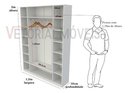 Ver imagem 1 de Armário Colmeia Cabideiro M6 100% Mdf Closet Loja Roupeiro - Branco